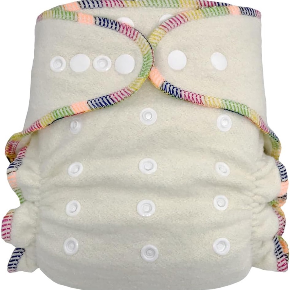 Overnight fitted hemp cloth diaper